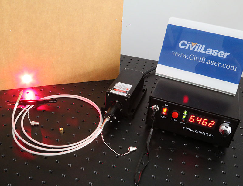 671nm 50mW Red Fiber coupled laser with power supply